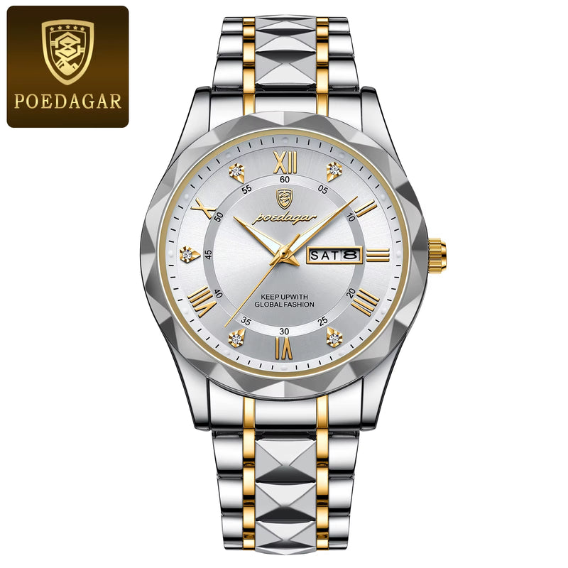 Luxury Men Watches Business Top Brand Man Wristwatch Waterproof Luminous Date Week Quartz Men'S Watch High Quality+Box