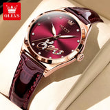 Fashion Luxury Women'S Watches Leather Strap Waterproof Luminous Ladies Watch Diamond Scale 520 Original Brand Wristwatch