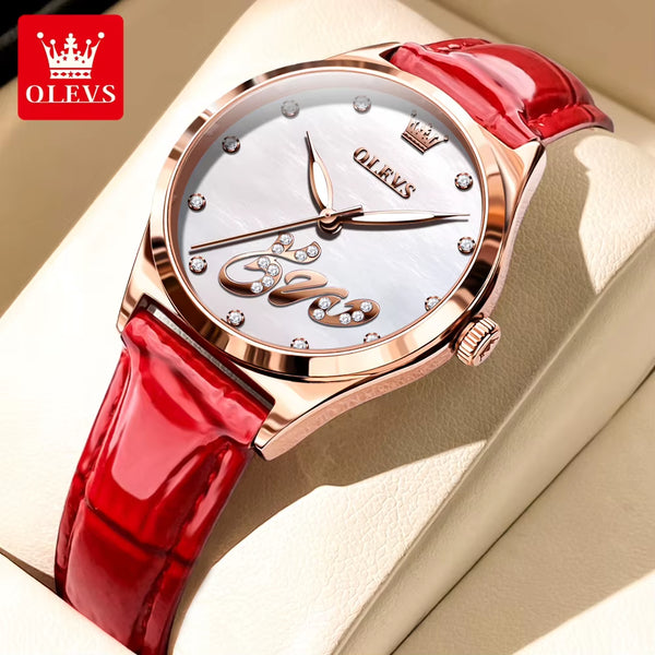 Fashion Luxury Women'S Watches Leather Strap Waterproof Luminous Ladies Watch Diamond Scale 520 Original Brand Wristwatch
