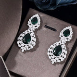 Fashion Green Zirconia Jewelry Sets UAE Dubai Bridal Jewelry Set for Women Wedding Party Nigerian African Necklace Earring Set