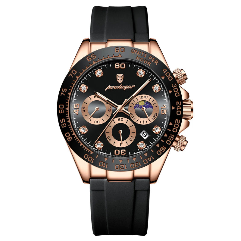 Luxury Watch for Men Chronograph Waterproof Luminous Date Man Wristwatch Stainless Steel Men'S Watches Quartz Clock+Box