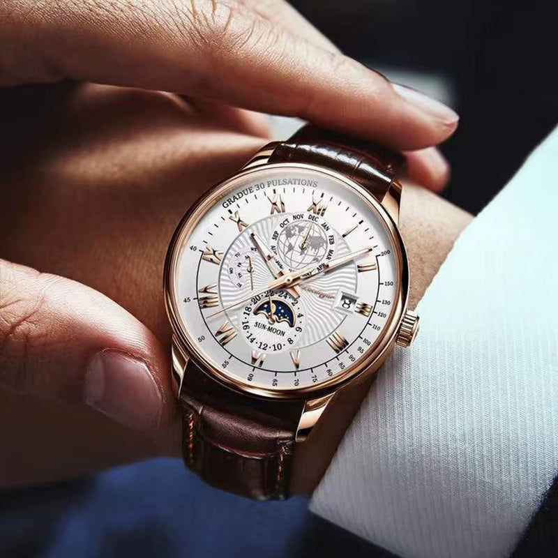 Men Watch 2022 New Fashion Leather Waterproof Luminous Top Brand Luxury Mens Quartz Wristwatch Men Sport Casual Watches