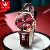 Fashion Luxury Women'S Watches Leather Strap Waterproof Luminous Ladies Watch Diamond Scale 520 Original Brand Wristwatch