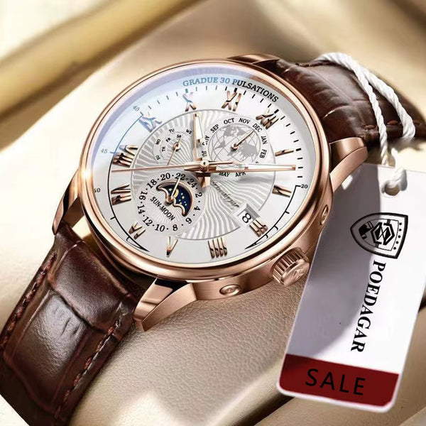 Men Watch 2022 New Fashion Leather Waterproof Luminous Top Brand Luxury Mens Quartz Wristwatch Men Sport Casual Watches