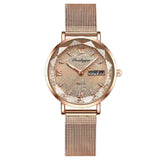 Women Watch Stainless Steel Mesh Rose Gold Simple Waterproof Luminous Ladies Watches Luxury Quartz Elegant