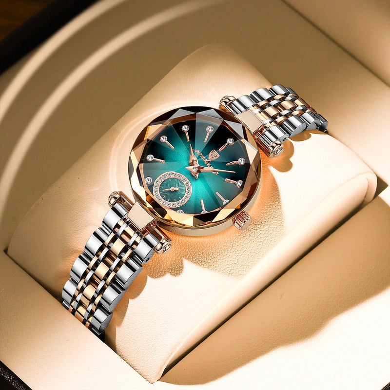 Luxury Watches for Ladies Top Brand Stainless Steel Waterproof Quartz Female Wrist Watch Relogio Feminino Girl Gift+Box