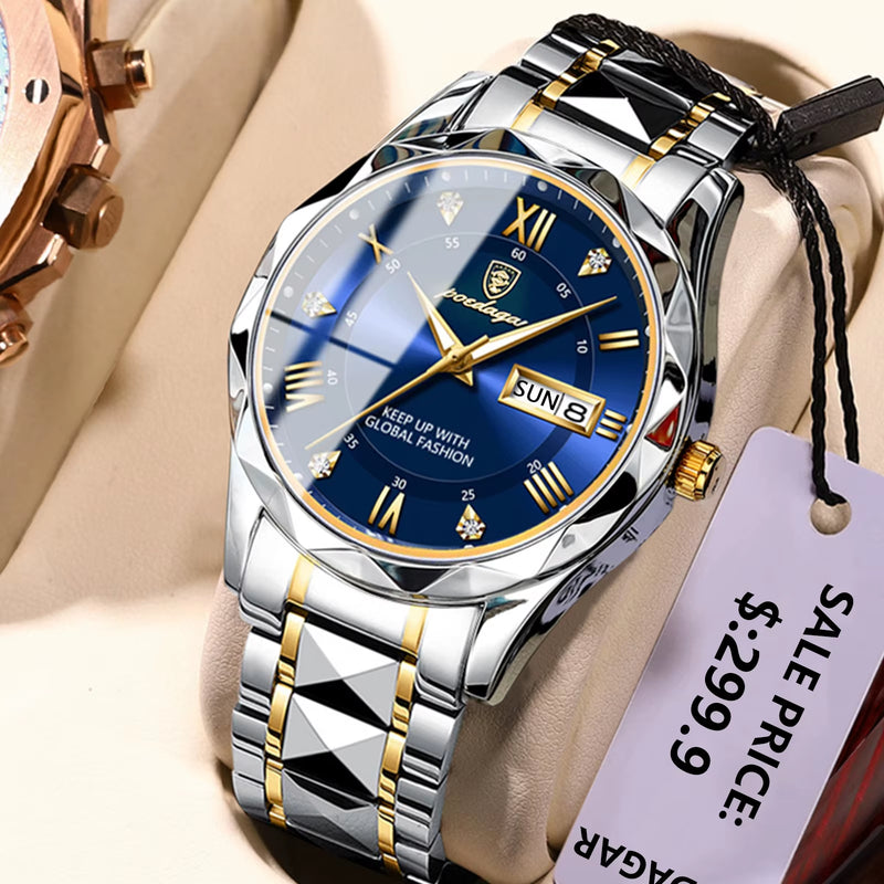 Luxury Men Watches Business Top Brand Man Wristwatch Waterproof Luminous Date Week Quartz Men'S Watch High Quality+Box