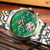 Men's Luxury Automatic Mechanical Tourbillon Watch - Stainless Steel Sport Timepiece