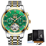 Men's Luxury Automatic Mechanical Tourbillon Watch - Stainless Steel Sport Timepiece