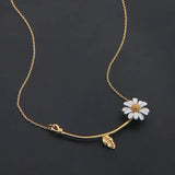 Korean Style Cute Small Daisy Flower Stud Earrings for Women Girls Sweet Statement Asymmetrical Earring Party Jewelry Gifts