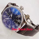 Parnis Pilot Aviator Men's Watch Classic Asia 6497 Hand-winding Movement Black White Dial Luminous 316L Stainless Steel 44mm