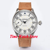 Parnis Pilot Aviator Men's Watch Classic Asia 6497 Hand-winding Movement Black White Dial Luminous 316L Stainless Steel 44mm