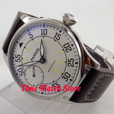 Parnis Pilot Aviator Men's Watch Classic Asia 6497 Hand-winding Movement Black White Dial Luminous 316L Stainless Steel 44mm