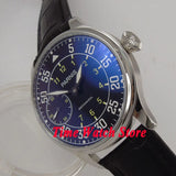 Parnis Pilot Aviator Men's Watch Classic Asia 6497 Hand-winding Movement Black White Dial Luminous 316L Stainless Steel 44mm