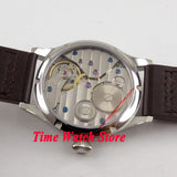 Parnis Pilot Aviator Men's Watch Classic Asia 6497 Hand-winding Movement Black White Dial Luminous 316L Stainless Steel 44mm