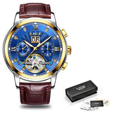 Men's Luxury Automatic Mechanical Tourbillon Watch - Stainless Steel Sport Timepiece