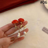 / designs) Faux Earring Alloy Pearl (various Petal