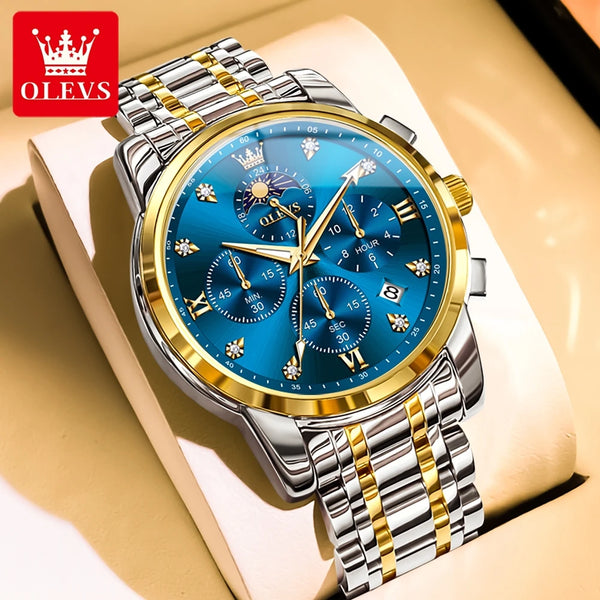 3655 Original New Quartz Watch for Men Chronograph Waterproof Business Man Watch Wristwatch Stainless Steel Luxury Watch