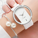 2PCS/Set Women's Pearl Bracelet Watch Set