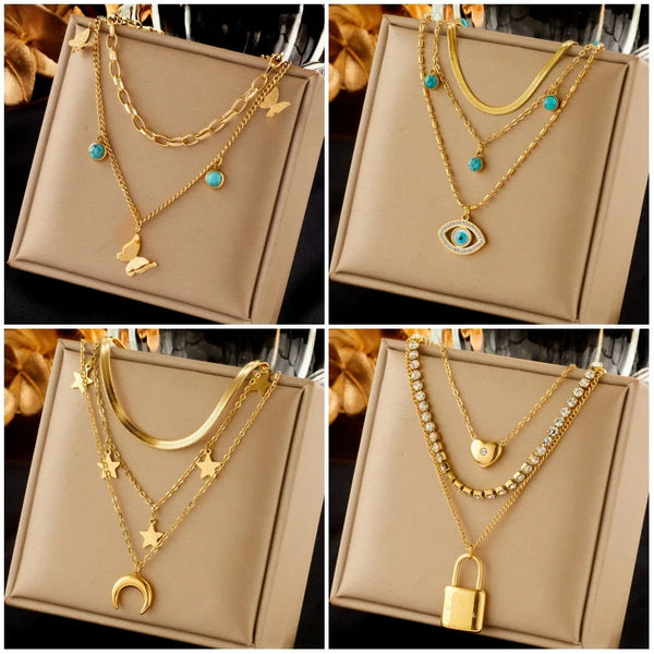 Blue Eyes Pendant Necklace 4U