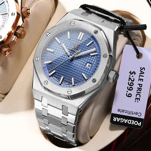Luxury Square Man Quartz Watch Waterproof Luminous Date Men'S Watch High Quality Stainless Steel Business Men Watches