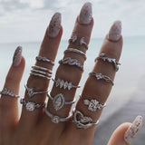 Gold Rings Set 5pc - Beauty & Butterflies
