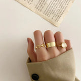 Gold Rings Set 5pc - Beauty & Butterflies