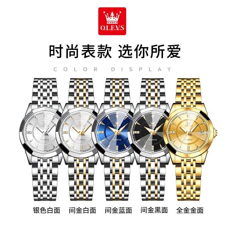 Original Brand Elegant Women'S Watches Waterproof Luminous Quartz Watch for Lady Necklace Bracelet Gift Box Set Calendar