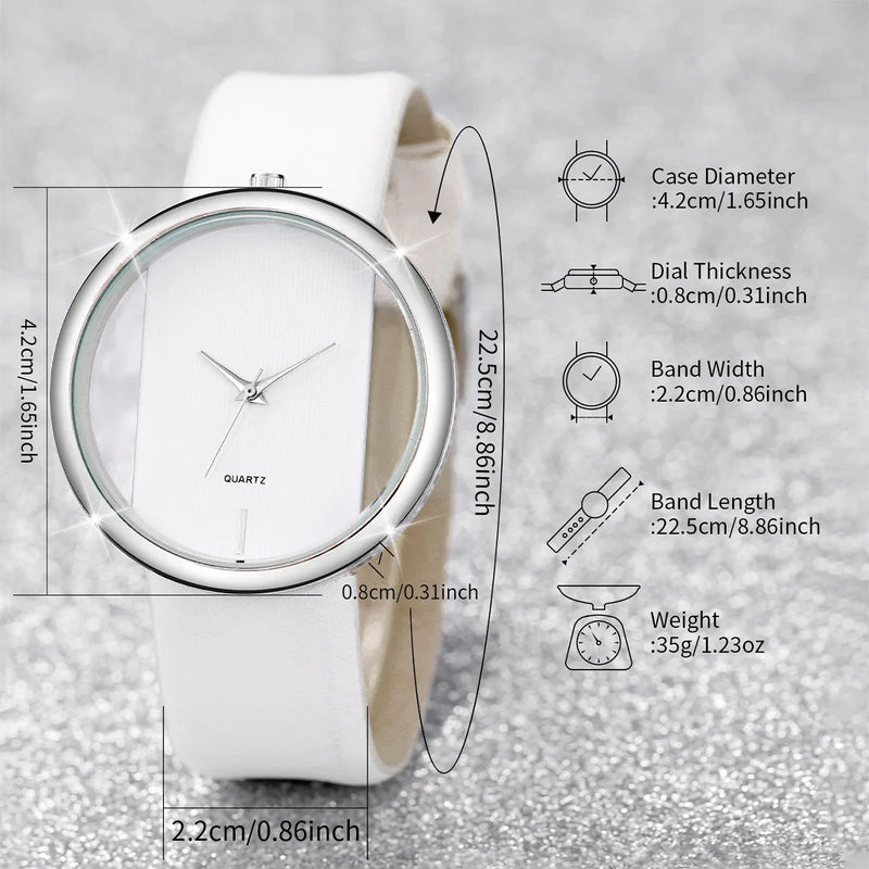 2PCS/Set Women's Pearl Bracelet Watch Set