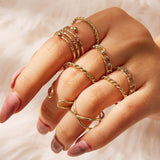 Gold Rings Set 5pc - Beauty & Butterflies