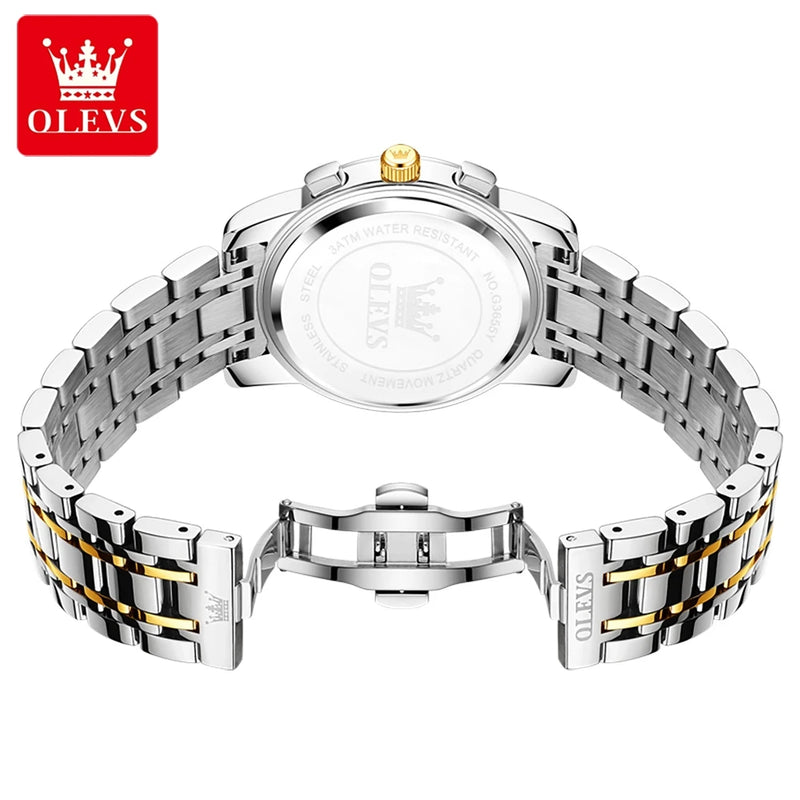 3655 Original New Quartz Watch for Men Chronograph Waterproof Business Man Watch Wristwatch Stainless Steel Luxury Watch