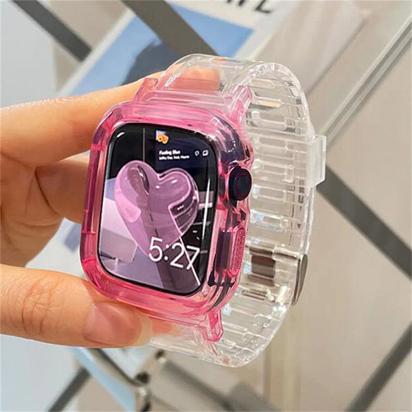 Korean Cute Transparent Apple Watch Band and Case