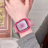Korean Cute Transparent Apple Watch Band and Case