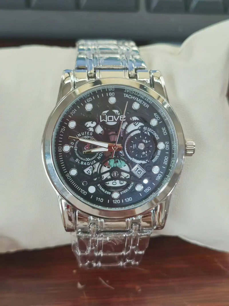 Men'S Watch Business Light Luxury High-End Brand Versatile Gold Hollow Male Fashion Quartz Clock Watches