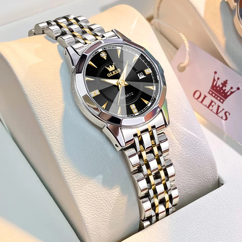 Original Brand Elegant Women'S Watches Waterproof Luminous Quartz Watch for Lady Necklace Bracelet Gift Box Set Calendar