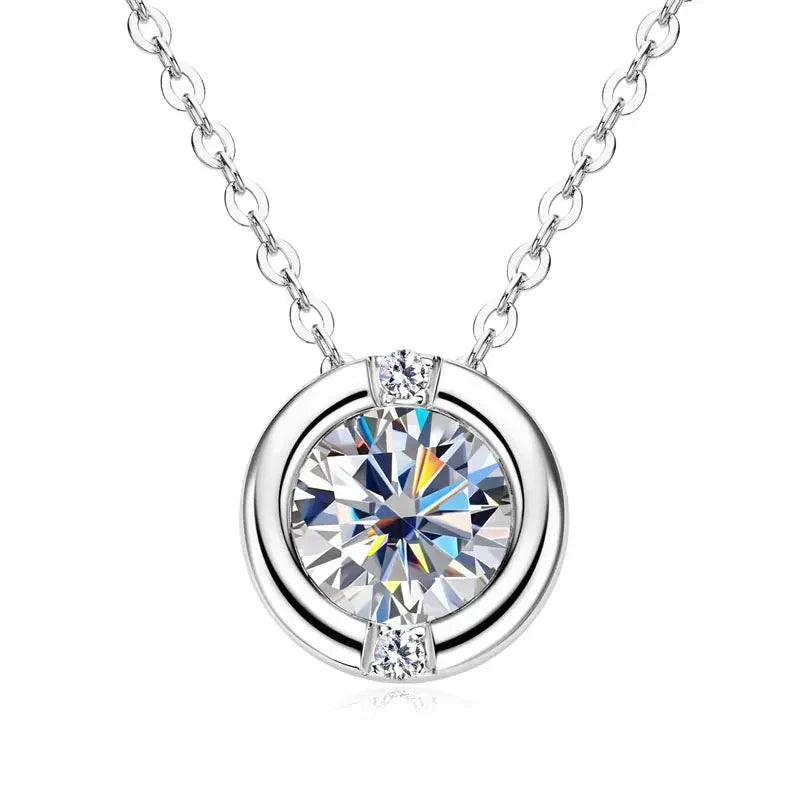 Round Moissanite Pendant Necklace