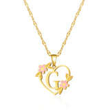 Korean Flower Stainless Steel Initial Letter Name Pendant Necklace for Women Men A-Z Letters Friendship Choker Jewelry Gifts