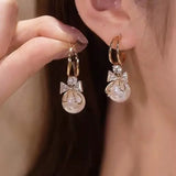 Exquisite Leaves Crystal Flower Stud Earrings for Women AAA Zircon Rose Butterfly Tassel Earring Bride Wedding Party Jewelry