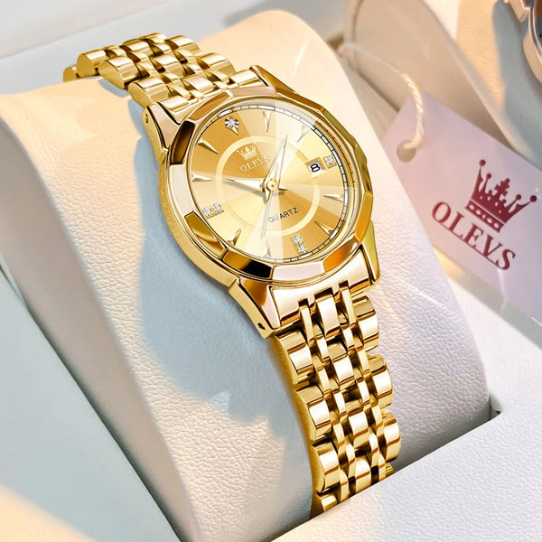 Original Brand Elegant Women'S Watches Waterproof Luminous Quartz Watch for Lady Necklace Bracelet Gift Box Set Calendar
