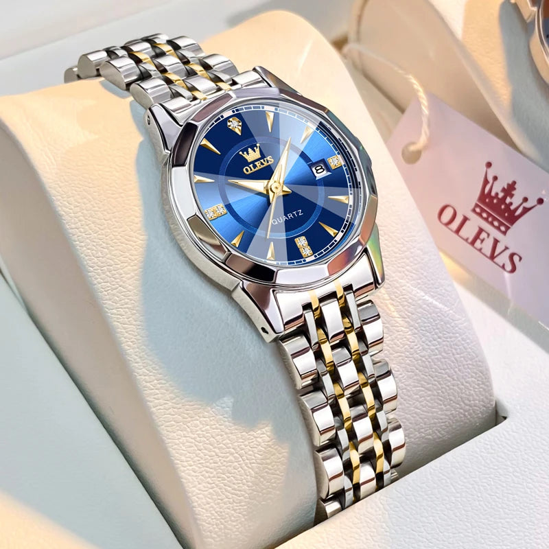 Original Brand Elegant Women'S Watches Waterproof Luminous Quartz Watch for Lady Necklace Bracelet Gift Box Set Calendar