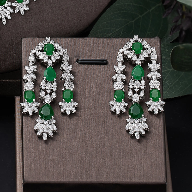 2022 New 4-Piece Suit Cubic Zirconia Bride Jewelry Set Women'S Party, Deluxe Dubai Crystal Wedding Jewelry Set
