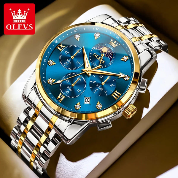 3655 Original New Quartz Watch for Men Chronograph Waterproof Business Man Watch Wristwatch Stainless Steel Luxury Watch