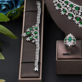 2022 New 4-Piece Suit Cubic Zirconia Bride Jewelry Set Women'S Party, Deluxe Dubai Crystal Wedding Jewelry Set