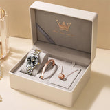 Original Brand Elegant Women'S Watches Waterproof Luminous Quartz Watch for Lady Necklace Bracelet Gift Box Set Calendar