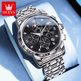 3655 Original New Quartz Watch for Men Chronograph Waterproof Business Man Watch Wristwatch Stainless Steel Luxury Watch