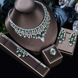 2022 New 4-Piece Suit Cubic Zirconia Bride Jewelry Set Women'S Party, Deluxe Dubai Crystal Wedding Jewelry Set