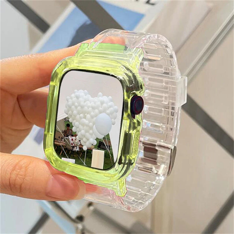 Korean Cute Transparent Apple Watch Band and Case
