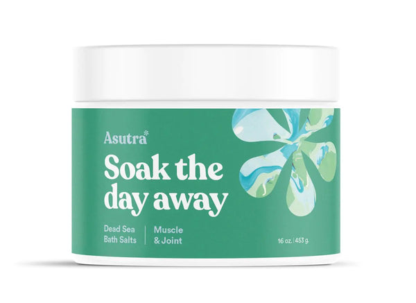 ASUTRA Dead Sea Bath Salts (Muscle & Joint) 16 oz - Soak in Rich & Vital Healing Minerals - Soften & Ease Sore Muscles with Eucalyptus Peppermint & Clary Sage Essential Oils