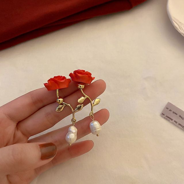 / designs) Faux Earring Alloy Pearl (various Petal