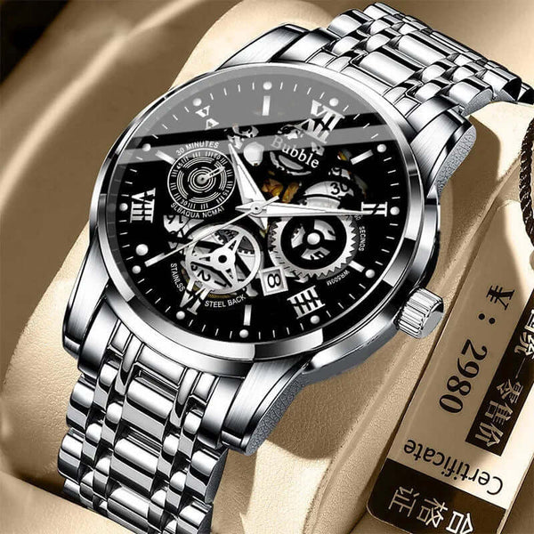 Watch for Men Trendy High End Light Luxury Versatile Quartz Wristwatches Waterproof Roman Hollow Male'S Clock Watch